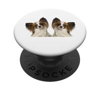 Papillon Cane Razza Due Carini Papillon Cani PopSockets PopGrip Adesivo