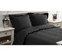 Papillon Copripiumino in Raso a Righe, Colore Nero, Cotone, 140 x 200/220 cm