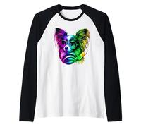 Papillon, cuffie da DJ per amanti dei cani, musica retrò Maglia con Maniche Raglan