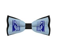 Papillon da uomo con bandiera blu degli Stati Uniti, regolabile, pre-annodato, classico, con clip, tinta unita, per la sensibilizzazione sul cancro al colon, per matrimoni, feste e balli di fine anno