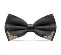 Papillon Da Uomo Papillon da sposa da uomo con papillon bordato in oro (Colore : Schwarz, Size : 12x6.8cm)