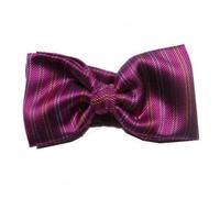 Papillon di seta ciclamino viola con riga fine giallina