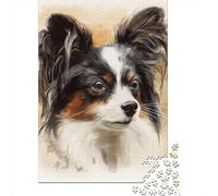Papillon Dog Art Print Puzzle Impossible 1000 Pezzi Decorazione Per La Casa. Giochi Rilassamento E Intelligence Per Adulti E Ragazzi Da 14 Anni 38x26cm/1000pcs