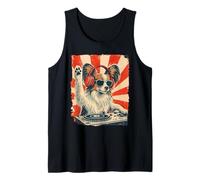 Papillon Dog DJ House Music Retro Amante dei cani Canotta