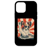 Papillon Dog DJ House Music Retro Amante dei cani Custodia per iPhone 12 mini