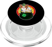 Papillon Dog Leprechaun Lucky Charn Shamrock Patricks Day PopSockets PopGrip per MagSafe