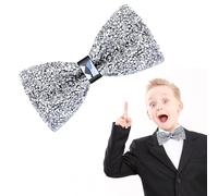 Papillon in Cristallo Da 1 Pezzo, Con Paillettes Argento e Regolabili, Abbigliamento Uomo Con Glitter