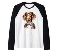 Papillon in Miniatura per Smoking con Cane Bassotto Maglia con Maniche Raglan