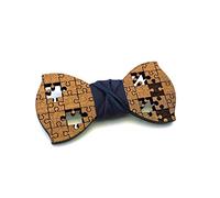 Papillon legno GIGETTO Puzzle Nodo Cotone Blu Notte Made in Italy