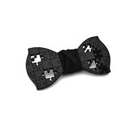 Papillon legno GIGETTO Puzzle Nodo cotone Nero Made in Italy