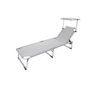 PAPILLON Lettino da Spiaggia in Alluminio con ombrellone Colore Grigio 1