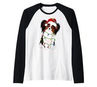 Papillon, luci per Albero di Natale, per Amanti dei Cani Maglia con Maniche Raglan