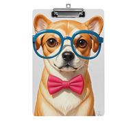 Papillon morbido per animali domestici, con occhiali di grandi dimensioni, in acrilico, carino e alla moda, decorativo, 31,8 x 21,6 cm, formato A4, clip in acrilico per classe, insegnanti, forniture