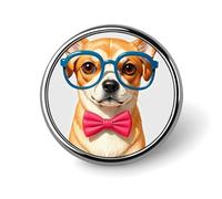 Papillon morbido per cane da compagnia, occhiali oversize rotondi distintivo carino smalto spilla spilla spilla personalizzata abbigliamento decorazione unisex porta badge cappelli borse camicie Decor