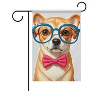 Papillon morbido per cani da compagnia, occhiali di grandi dimensioni, bandiera estiva da giardino su entrambi i lati, 30,5 x 45,7 cm, bandiere da giardino primaverili per il sole e la decorazione