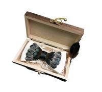 Papillon Papillon da uomo blu sogno, spilla fantasia, scatola di legno, accessorio, cinturino regolabile, cerimonia nozze(Color9)