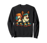 Papillon - Pattinaggio a rotelle per cani, stile retrò, vintage, per amanti dei cani Felpa