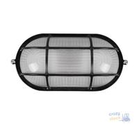 Papillon Plafoniera Ovale In Alluminio Per Esterni Colore Nero E27 Cm