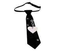 Papillon punk gotico - Cravatta con catena in metallo nero e strass per la sera e la moda JK(Color4)