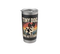 Papillon Retro Tramonto | Tiny Dog Big Attitude Bicchiere termico in acciaio inox doppia parete