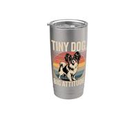 Papillon Retro Tramonto | Tiny Dog Big Attitude Bicchiere termico in acciaio inox doppia parete
