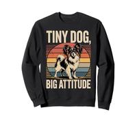 Papillon Retro Tramonto | Tiny Dog Big Attitude Felpa