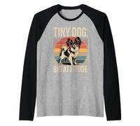 Papillon Retro Tramonto | Tiny Dog Big Attitude Maglia con Maniche Raglan