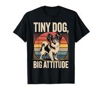 Papillon Retro Tramonto | Tiny Dog Big Attitude Maglietta