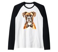 Papillon Ritratto Cane Boxer Maglia con Maniche Raglan