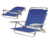 SPIAGGINA SEDIA POLTRONA SDRAIO ALLUMINIO RECLINABILE CON BRACCIOLI E CUSCINO