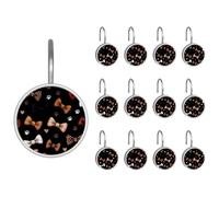 Papillon senza cuciture, cuori e simpatiche impronte di zampe, ganci per tenda da doccia, ganci per tenda da doccia in acciaio inox, ganci per tende da bagno, confezione da 12