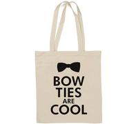 Papillon sono Cool Bow Tie Black Art Natural Cotton Tote Bag Bianco
