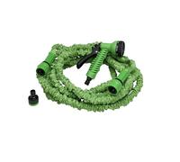 PAPILLON TUBO INNAFFIO ESTENSIBILE VERDE 7,5 mt - con pistola multigetto - kit con raccordi a scatto e presa rubinetto