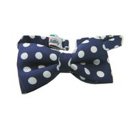 Papillon uomo dandy blu cravatta a farfalla seta a pois bianchi grandi mad italy