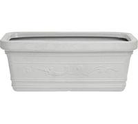 Papillon Vaso Rettangolare FESTONATO 80x40x35H cm Bianco in Resina con Doppio Bordo