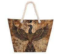 Papiro egiziano raffigura l'occhio di Horus Tote Bag per donne uomini borsa a tracolla borsa da spiaggia borsa shopping con manico Hemprope