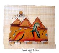 PAPIRO Egizio Originale: La Sfinge e Le Piramidi di Gize su un papiro Originale Fatto e Dipinto a Mano in Egitto. 33x43 cm Ref.7H-C