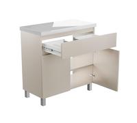 paplinskimoebel Lavabo con mobile sottolavabo, larghezza 80 cm, Ariza Sink, sospeso o a terra, lavabo con per il bagno, in cashmere, beige opaco