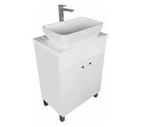 paplinskimoebel - Lavandino Bagno con Mobiletto IGA SINK 60 x 84 x 40 cm, Mobili Bagno con Lavabo, Mobile Lavabo Bagno, Lavabo in Ceramica WC, Mobile Sotto Lavandino Bagno - Weiss