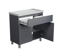 paplinskimoebel - Mobile per lavabo ARIZA TOP larghezza 80 cm, senza lavabo, base con cassetto, sospesa o in piedi, per lavabo da appoggio - Grigio opaco