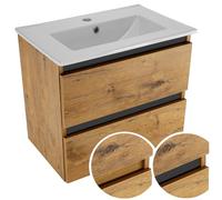 paplinskimoebel Paplinskioebel - Armadietto da bagno con lavandino, 60 x 51,5 x 39 cm, piccolo armadietto per il bagno degli ospiti, con cassetti