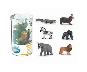 Papo 33020 - Mini Tubo Animali Selvaggi Set 1, PVC