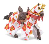 Papo 39789 Cavallo Bianco Fleur De Lys FIGURINA MEDIEVALE-FANTASY, Multicolore