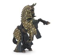 Papo Medieval-Fantasy Horse 39918-Cavallo del Maestro d'Armi del Toro, Colore Nero-Oro, 39918