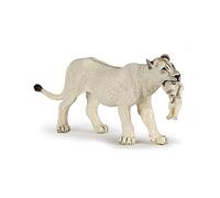 Papo 50203 - Statuetta con leonessa bianca con cucciolo di Regno degli animali selvatici, multicolore