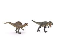 Papo 55011-Spinosauro, Multicolore, 55011 & Dinosaure 55027-T-Rex Verde Che Corre, Multicolore, 55027