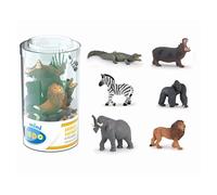 Papo Animals 33020-Mini Set 1, PVC, Colore Mini Tubo Animali Selvaggi, 6 PCS, 33