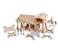 Papo - Coffret Poney Club 2017, Mondo degli equini per bambini dai 3 anni - Risveglio all'amore per i cavalli con accessori e avventure fantasiose