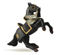 Papo -Dipinta a mano- figurina-Medioevo Mitico-Cavallo cavaliere armatura nera-39276-Collezione -Adatto a bambini e bambine - A partire dai 3 anni di età