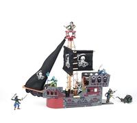 PAPO - Fantasy Boat 3+ Anni - Nave in Legno Multicolore - Piattaforma di Gioco Pirati e Corsari - Ambiente di Gioco in Legno - Giocattolo da Collezione per Bambini